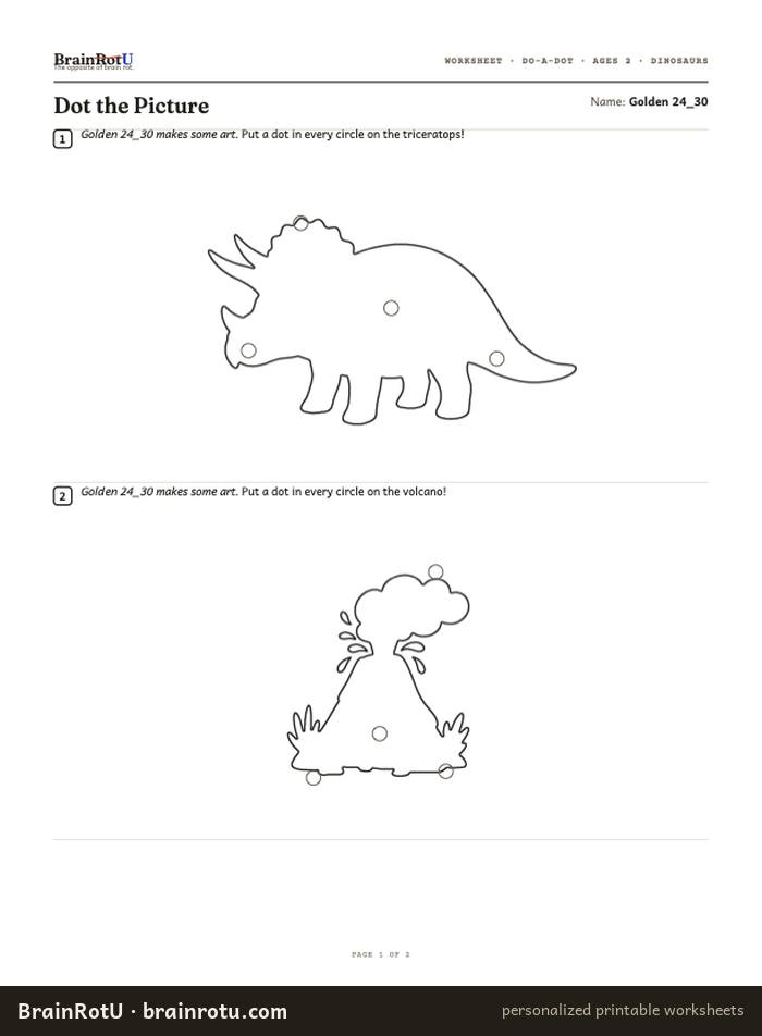 Dinosaurs Dot Art — Dot the Picture (2yr)