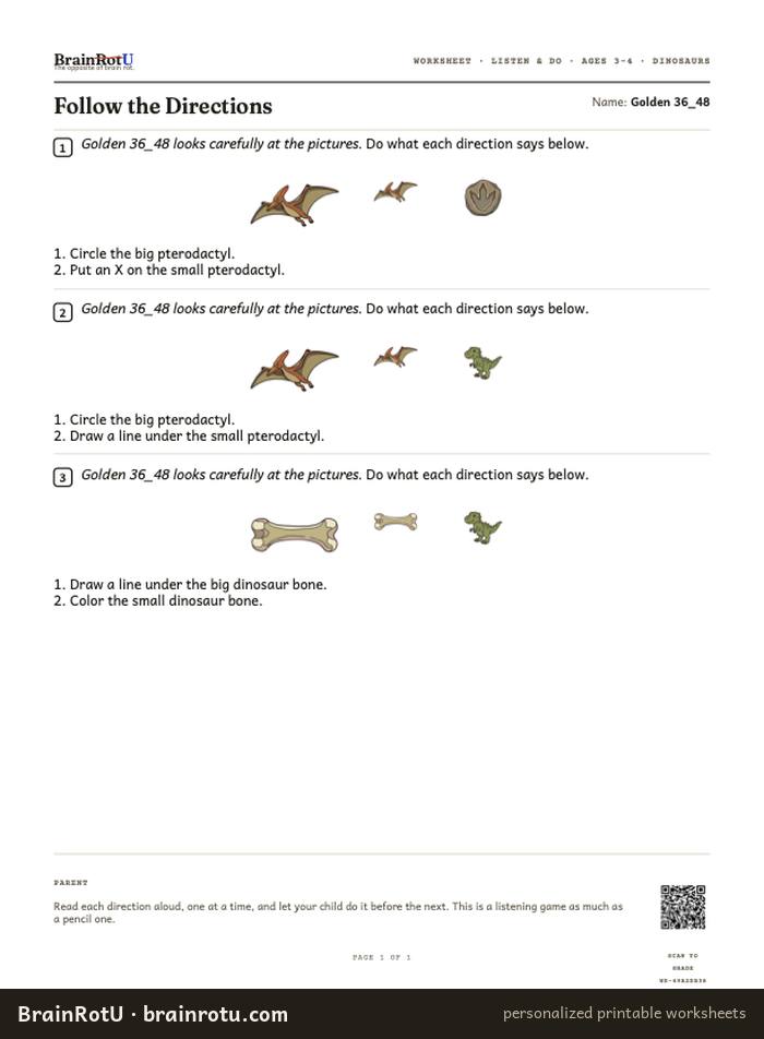 Dinosaur Directions — Follow the Steps (3–4)