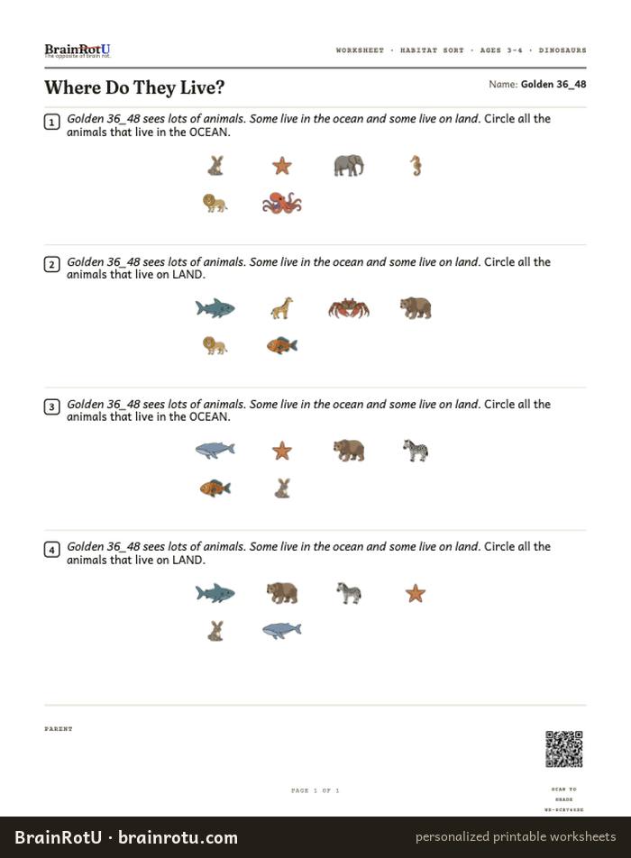 Dinosaur Habitat Sort (3–4)