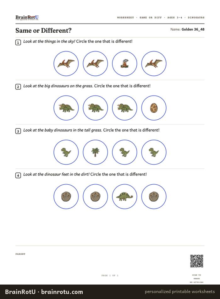 Dino Same or Different (2–3)