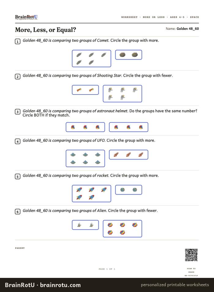 Space Big, Small, More, Less — Compare the Groups (4–5)