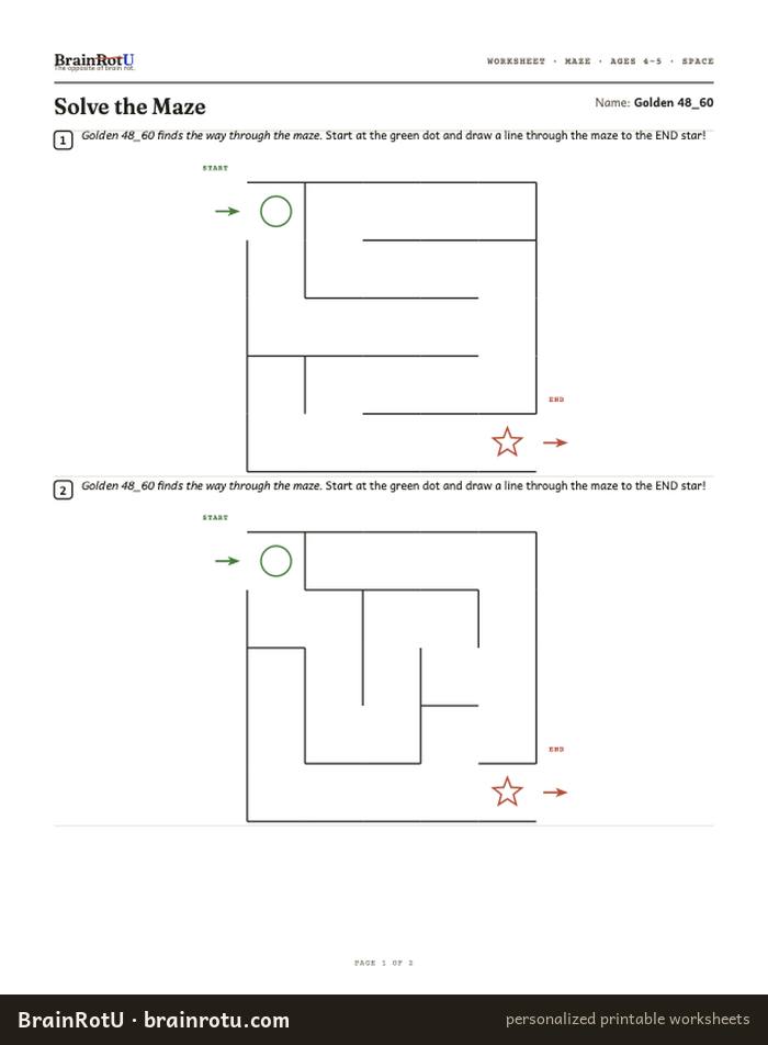Space Solve the Maze — Start to Finish (4–5)
